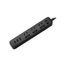 Удлинитель, черный (4 разъема + 2 USB) Power Strip